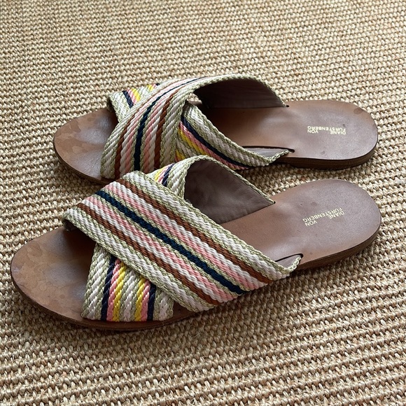 Diane con Furstenberg Cindy Slide Sandals, Ivory Multi, 39 - Picture 15 of 16